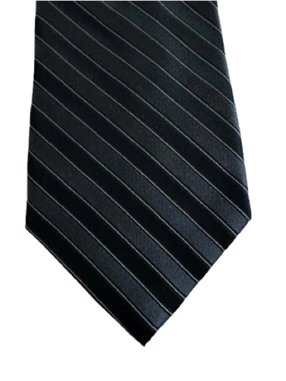 Calvin Klein Men Classic Elegant Black & Gray Pinstripe Silk Formal Business Tie